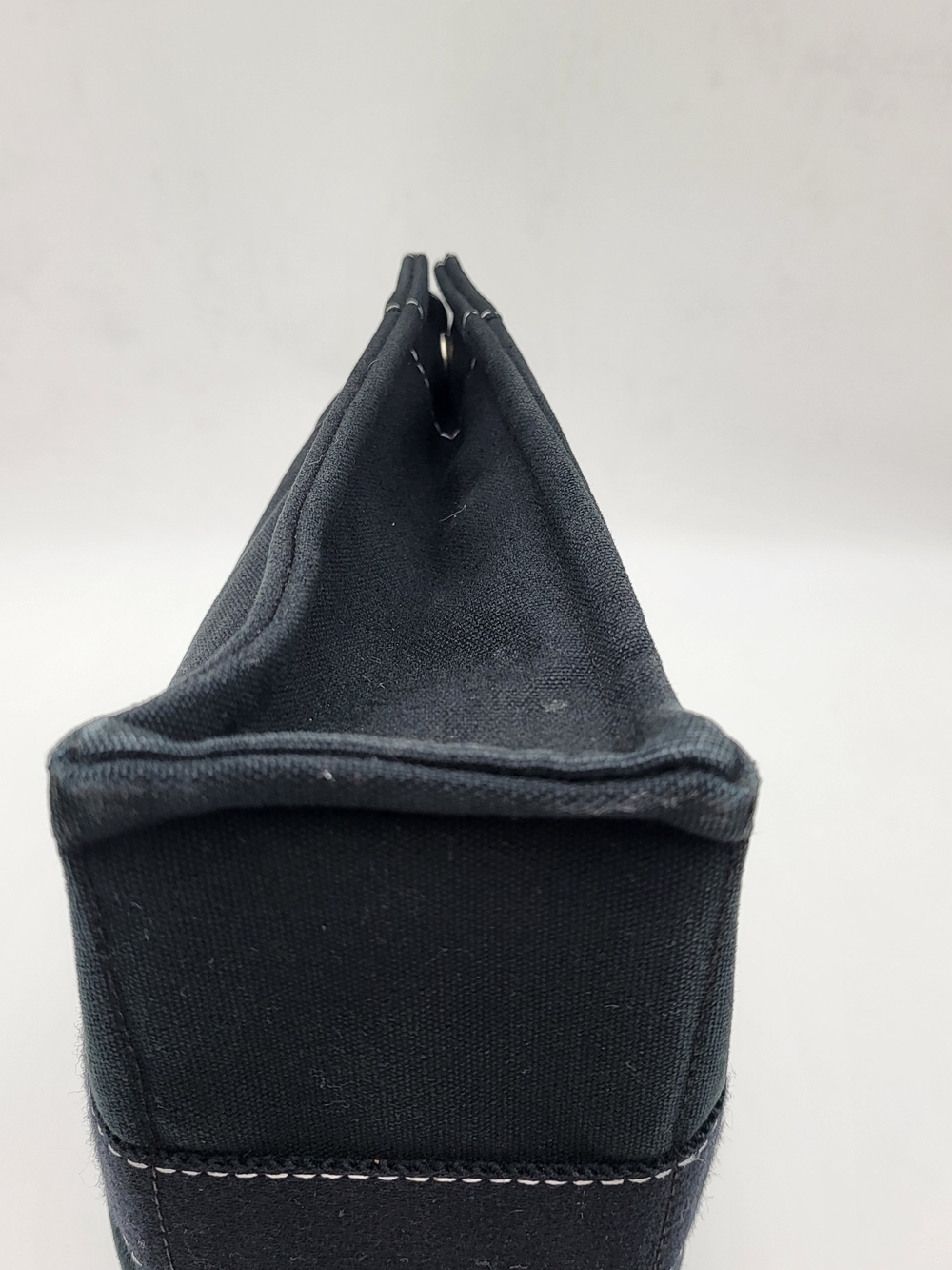 HERMES Black Canvas Herline PM Tote Bag, Authentic w/COA. - Picture 7 of 15